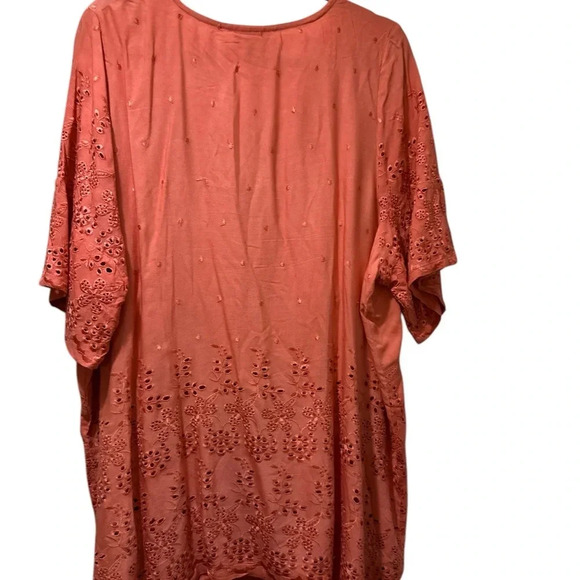 North Style Women's Coral Eyelet Top - Picture 7 of 9